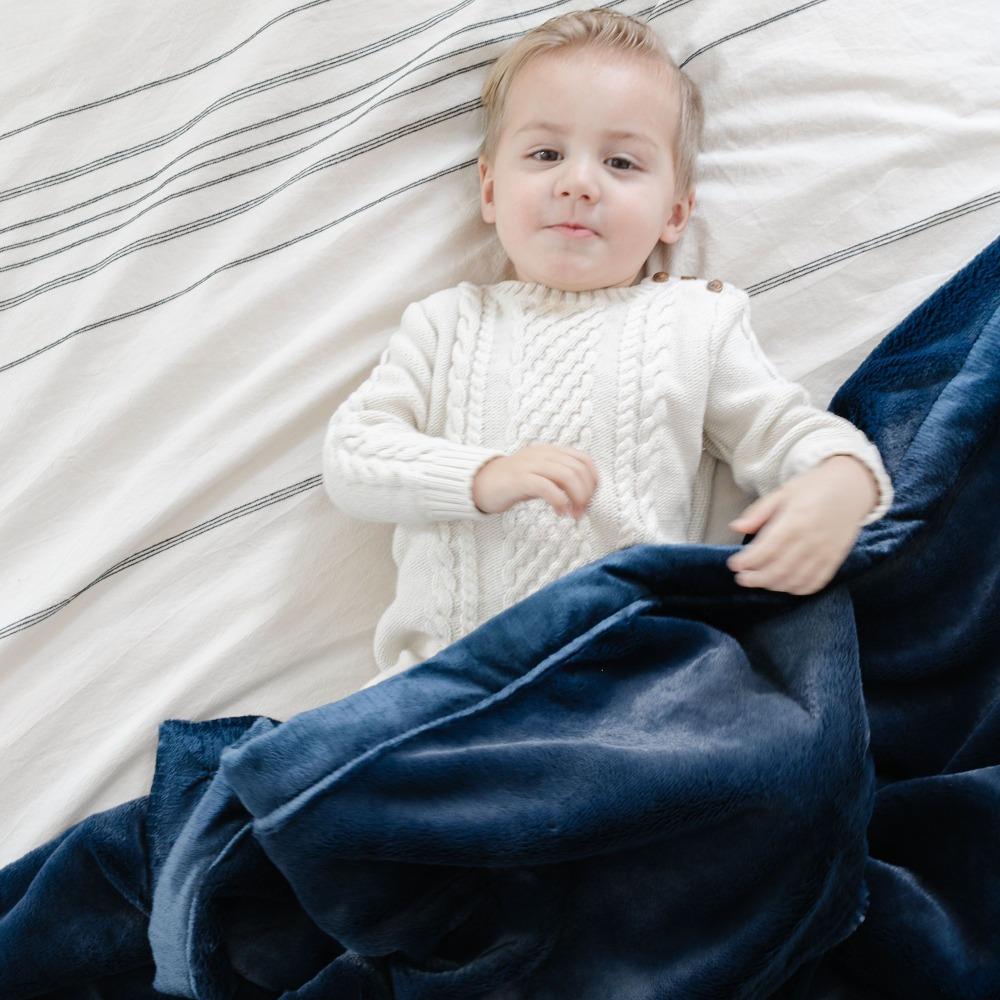 Navy Lush Toddler Blanket