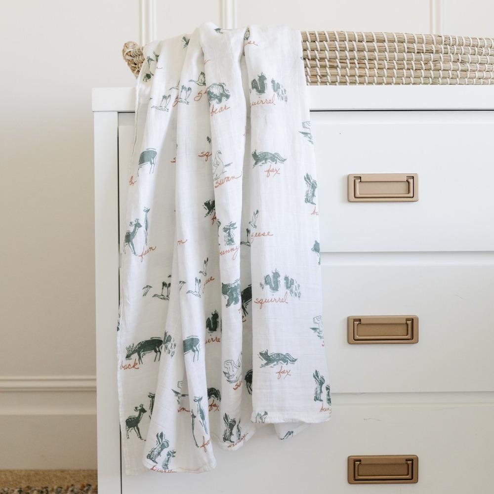 By Hope Lakewood Animals Bamboo Rayon Muslin Swaddle - Saranoni