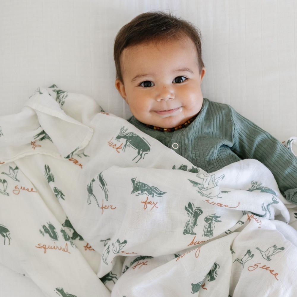 By Hope Lakewood Animals Bamboo Rayon Muslin Swaddle - Saranoni