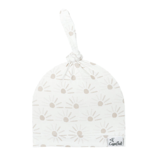 Copper Pearl Top Knot Hat 0-4mo - Shine