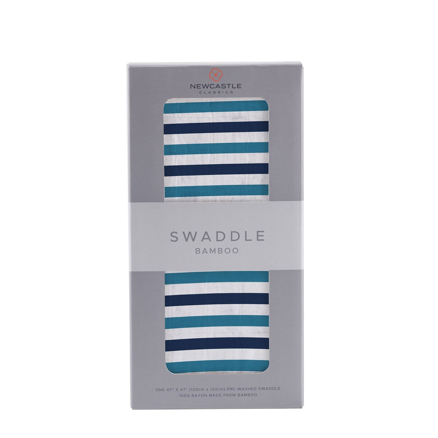 Blue and White Stripe Bamboo Muslin Swaddle Blanket