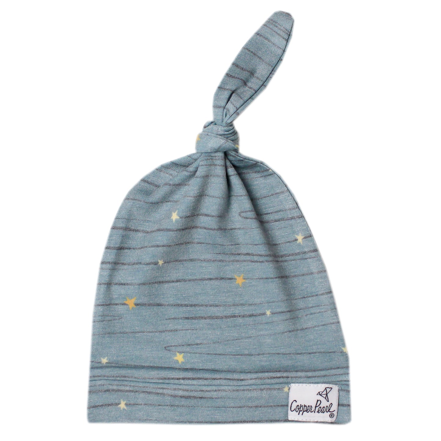 Copper Pearl Top Knot Hat 0-4mo - Starlight