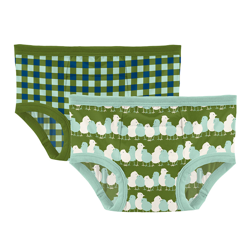 Print Training Pants - Moss Chicks & Moss Gingham