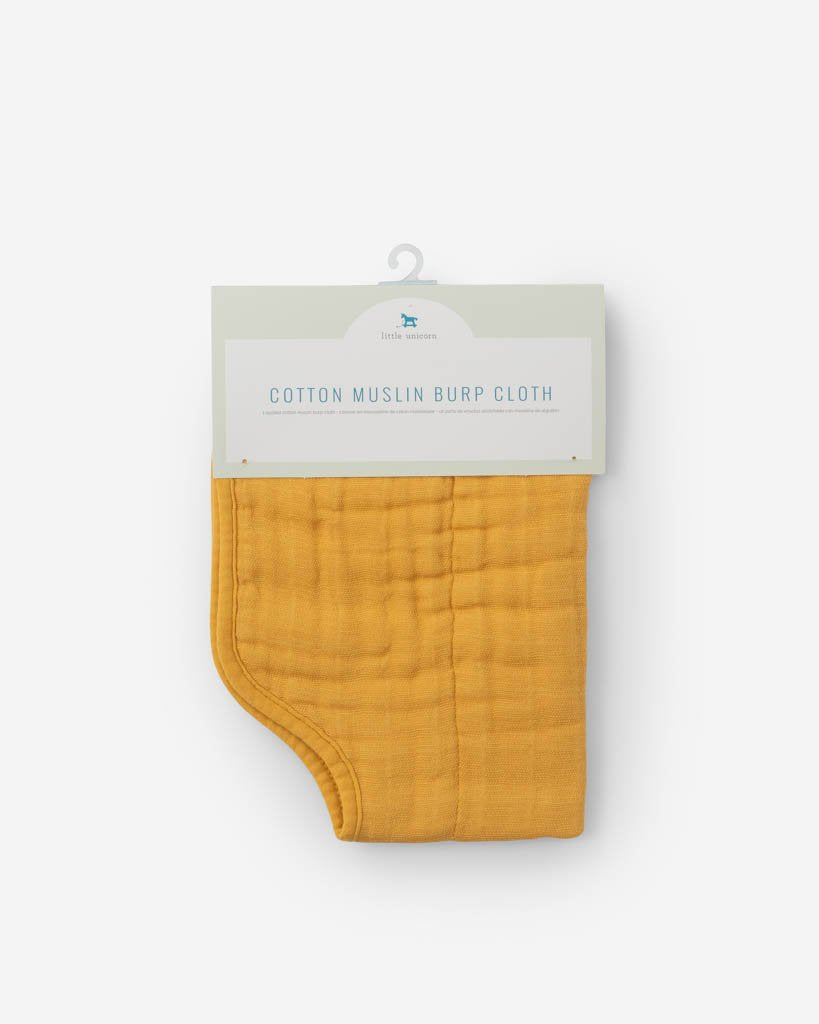Little Unicorn Cotton Muslin Burp Cloth - Mustard