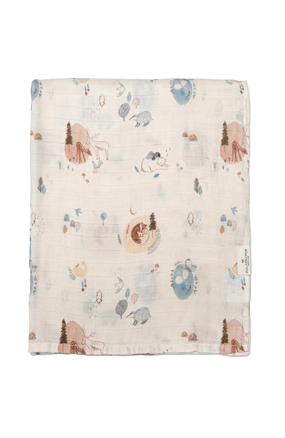 Cozy Forest Muslin Swaddle Blanket - Loulou Lollipop