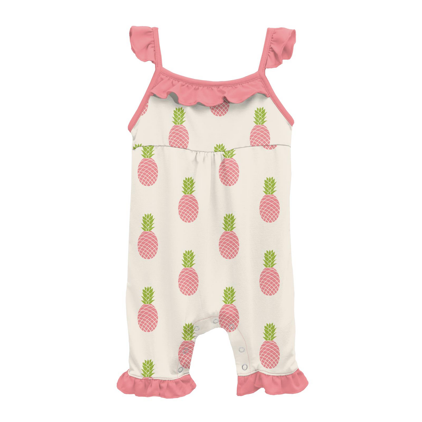 Print Wing Romper in Strawberry Pineapples