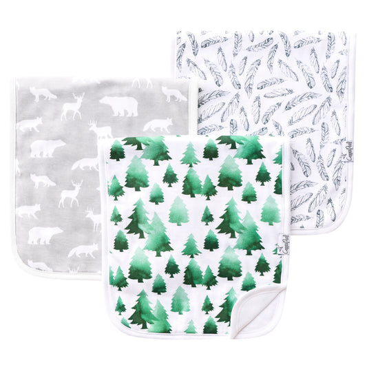 Copper Pearl Single Burp Cloth - Woodland