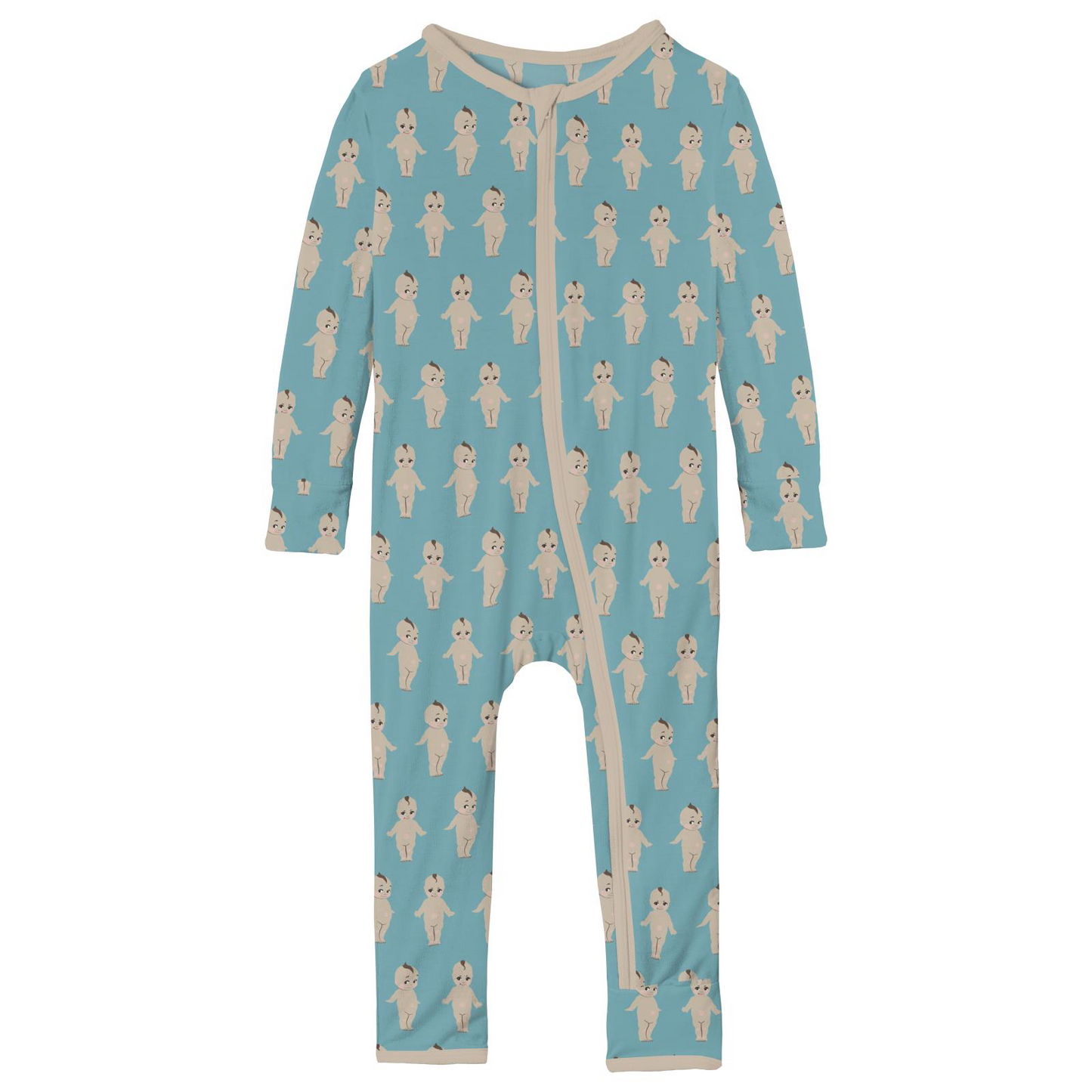 Glacier Baby Doll Print Coverall with Zipper