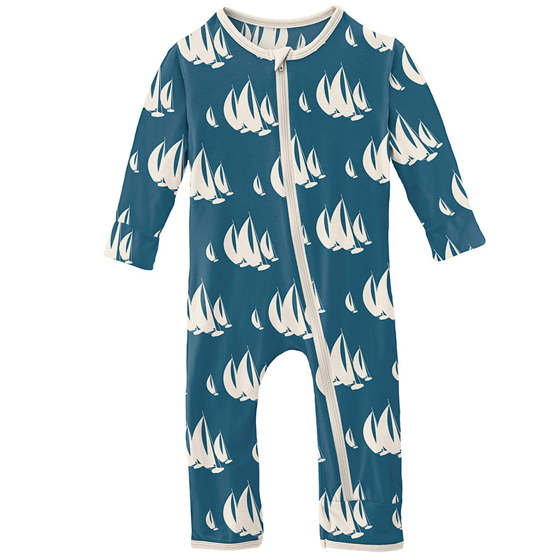 Print Coverall with Zipper - Deep Sea Sailboat Race