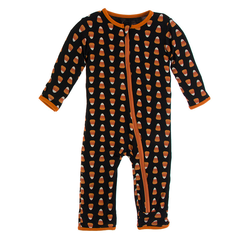 Print Coverall with Zipper - Midnight Candy Corn