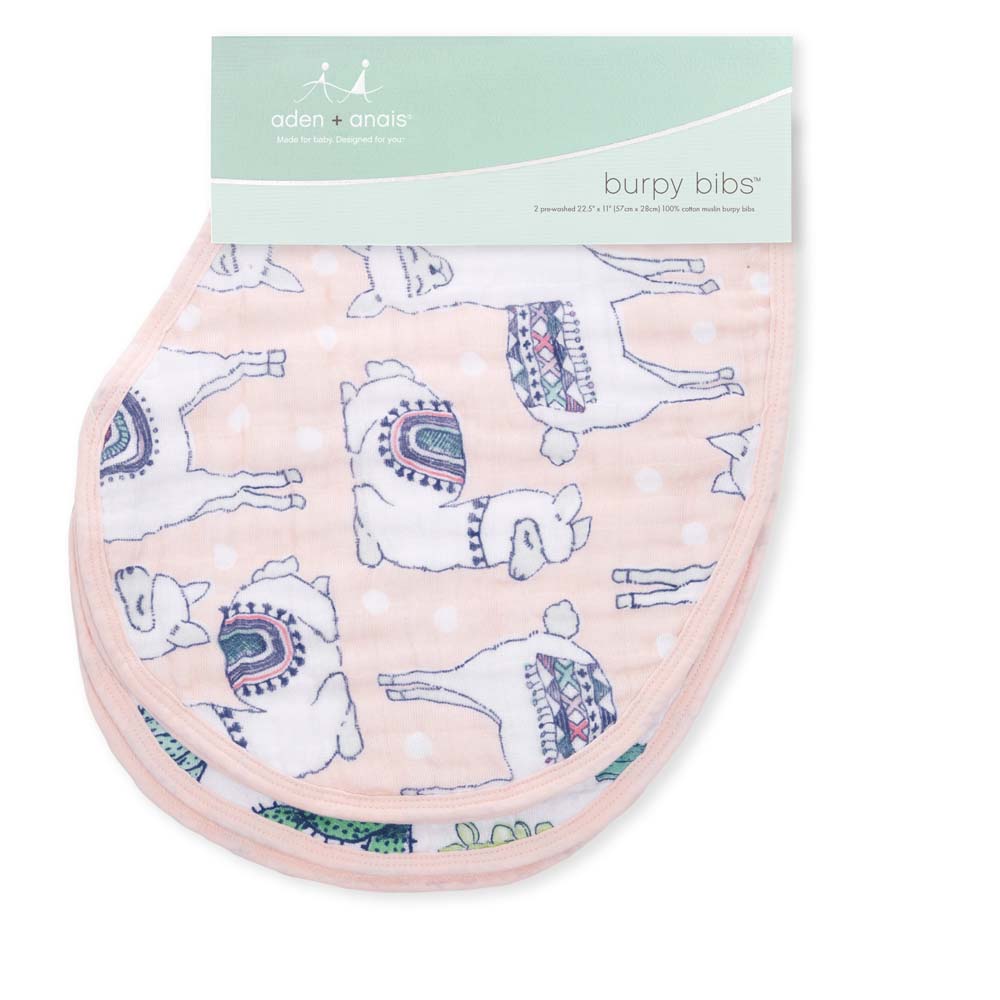 Aden and Anais Classic Muslin Burpy Bib 2-pack - Trail Blooms