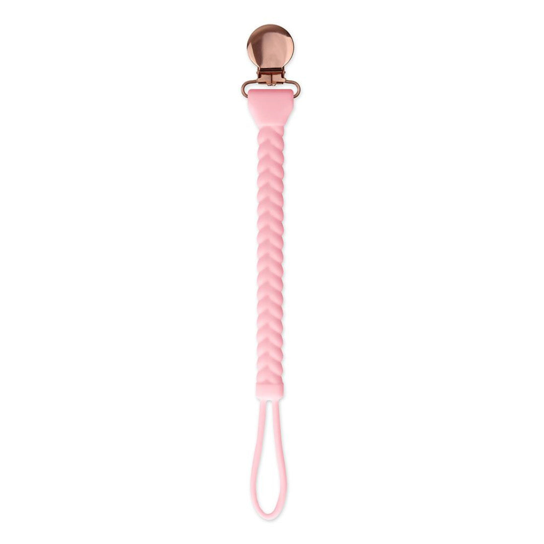 Sweetie Strap Pacifier Clip - Pink Braid