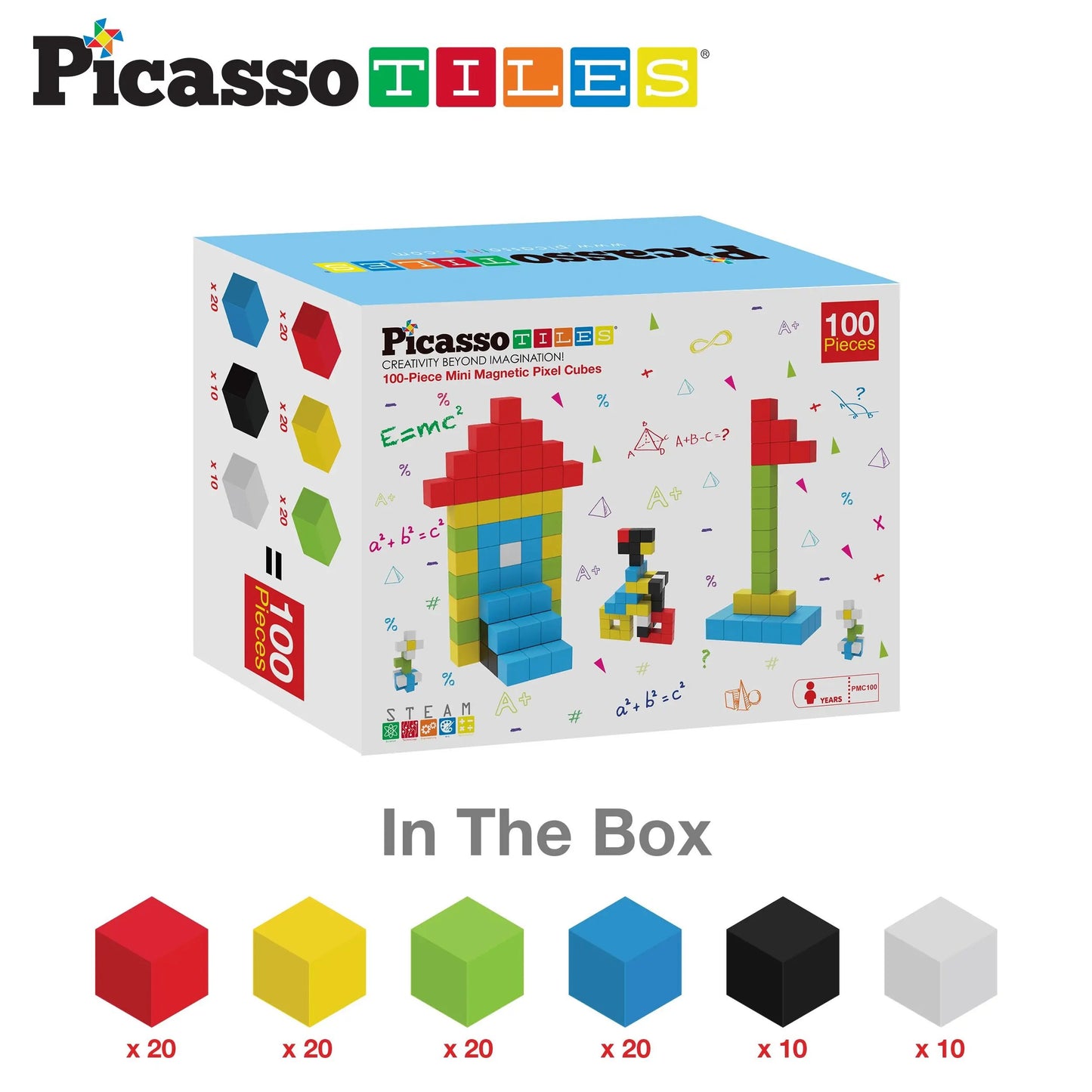 PicassoTiles 100pc Pixel Mini Magnetic Cube Set