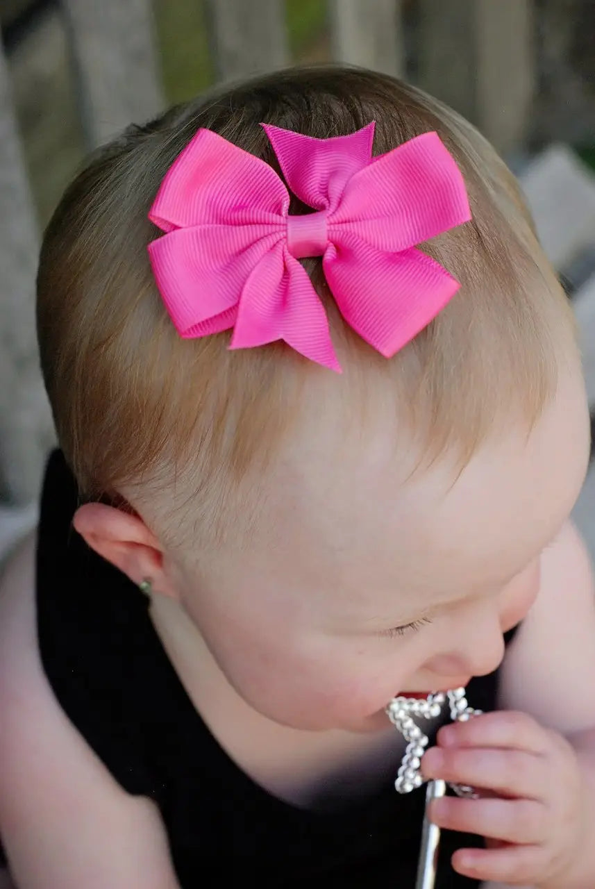 Solid Colored Pinwheel Hair Bows