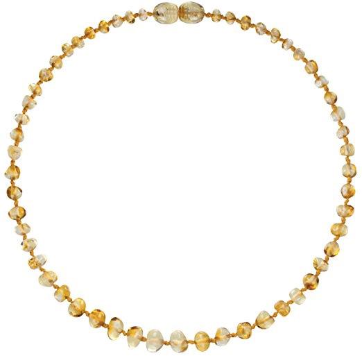 Polished Honey Amber Teething Necklace 12.5"