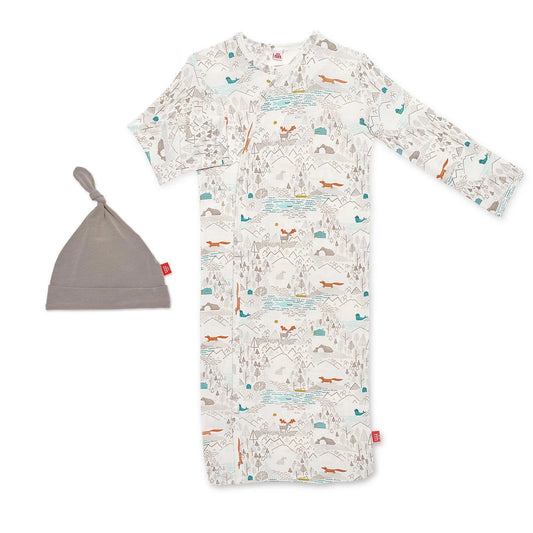 Big Sky Modal Magnetic Sack Gown & Hat Set