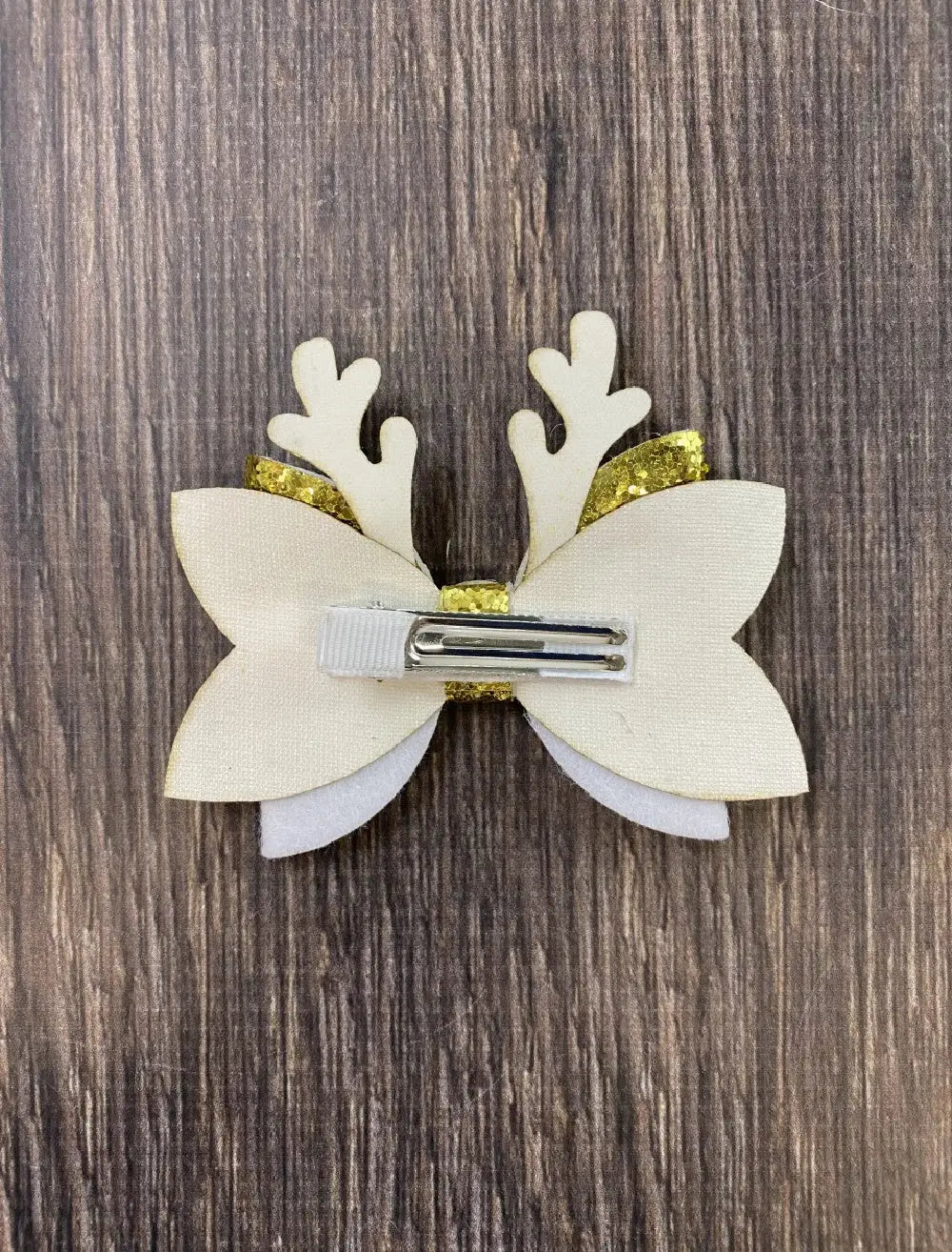Glittery Reindeer Bow Clippie