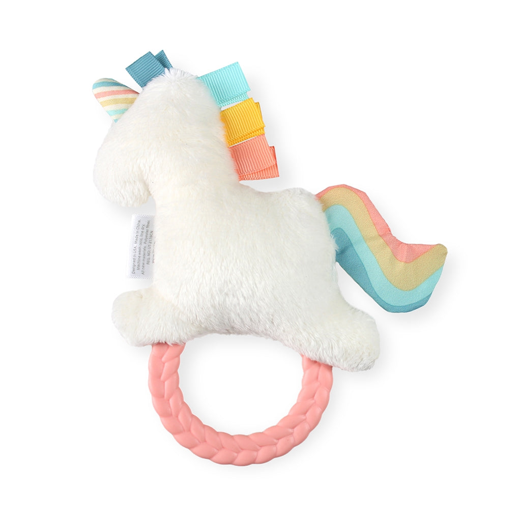 Unicorn Plush Rattle Pal with Teether