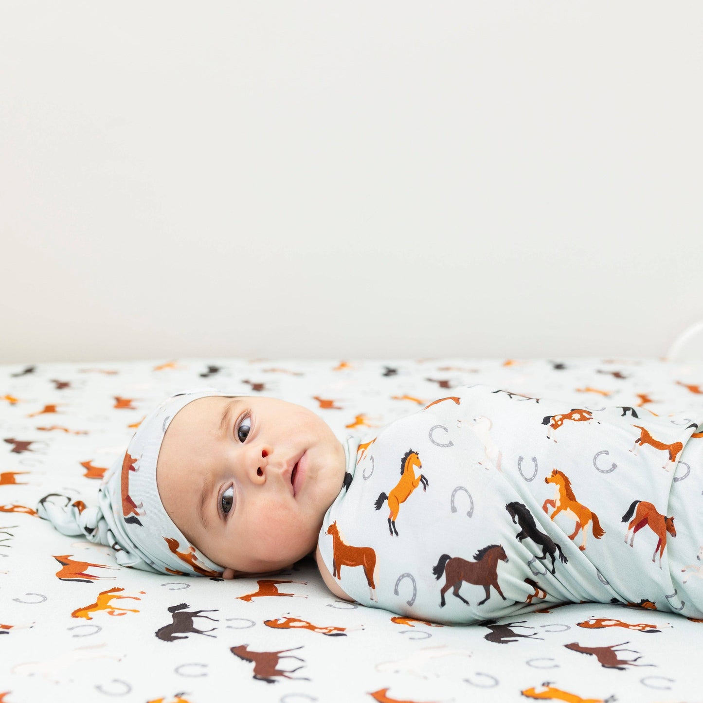 Western Horses Swaddle Blanket