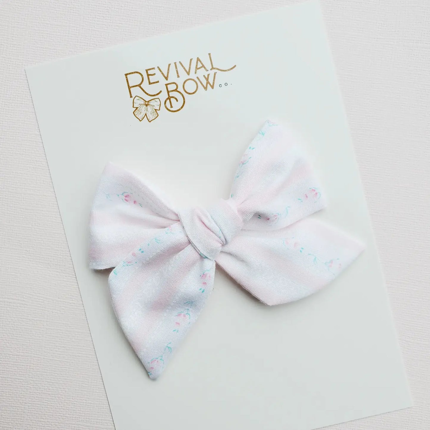 Rose Stripe Vintage Large Pinwheel Bow