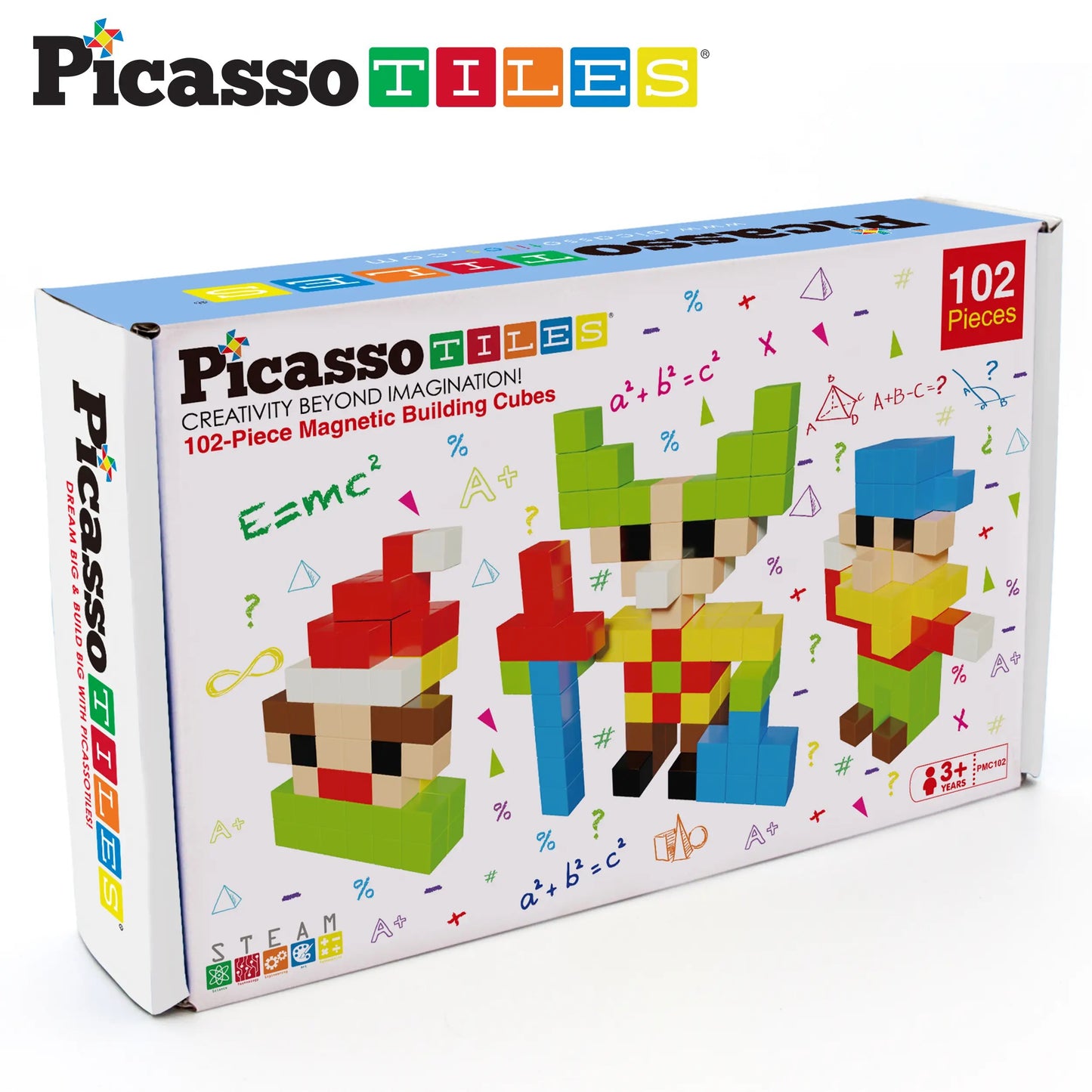 PicassoTiles 102pc Pixel Magnetic Cube Set