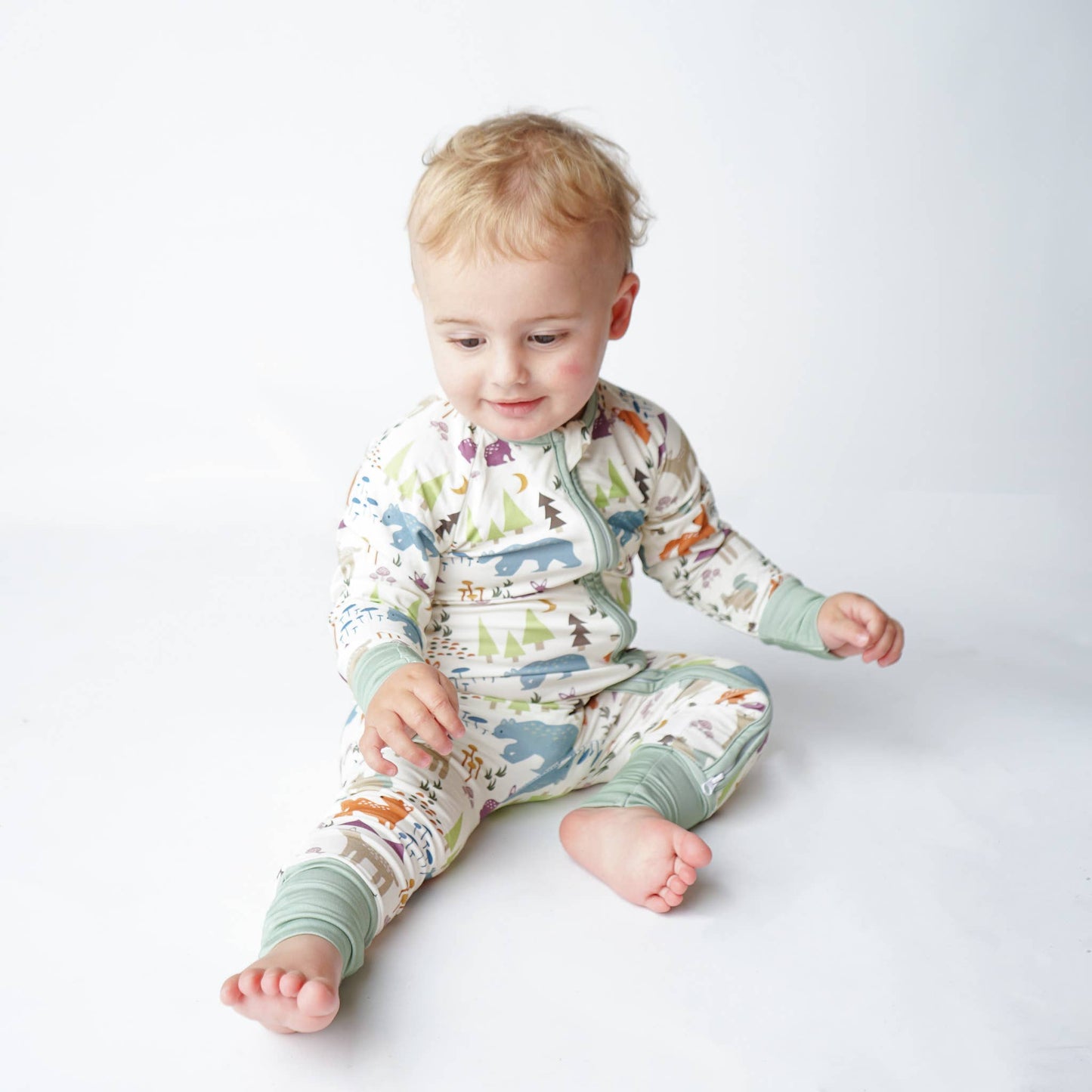 Forest Friends Bamboo Convertible Footie Pajama
