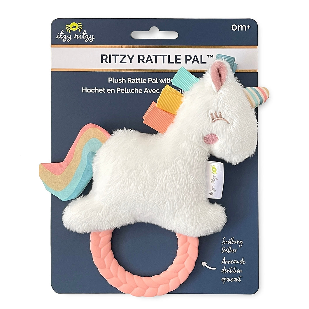 Unicorn Plush Rattle Pal with Teether
