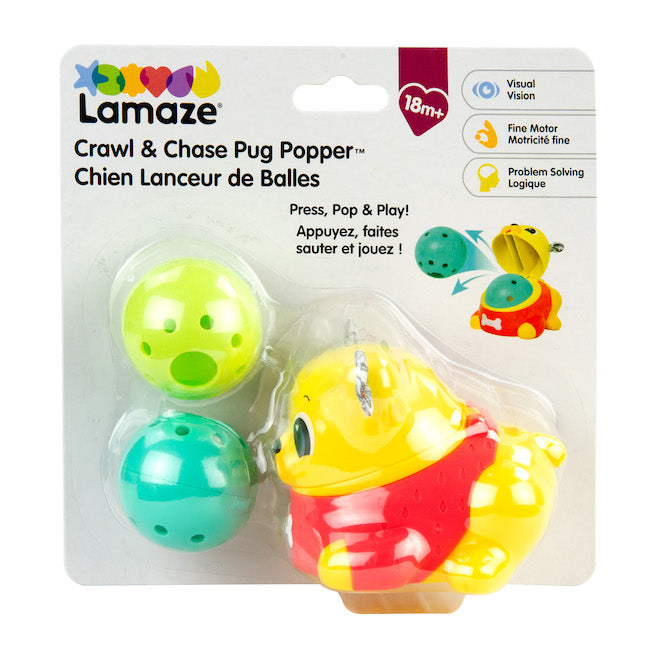 Lamaze Crawl & Chase Pug Popper - Fat Brain Toys
