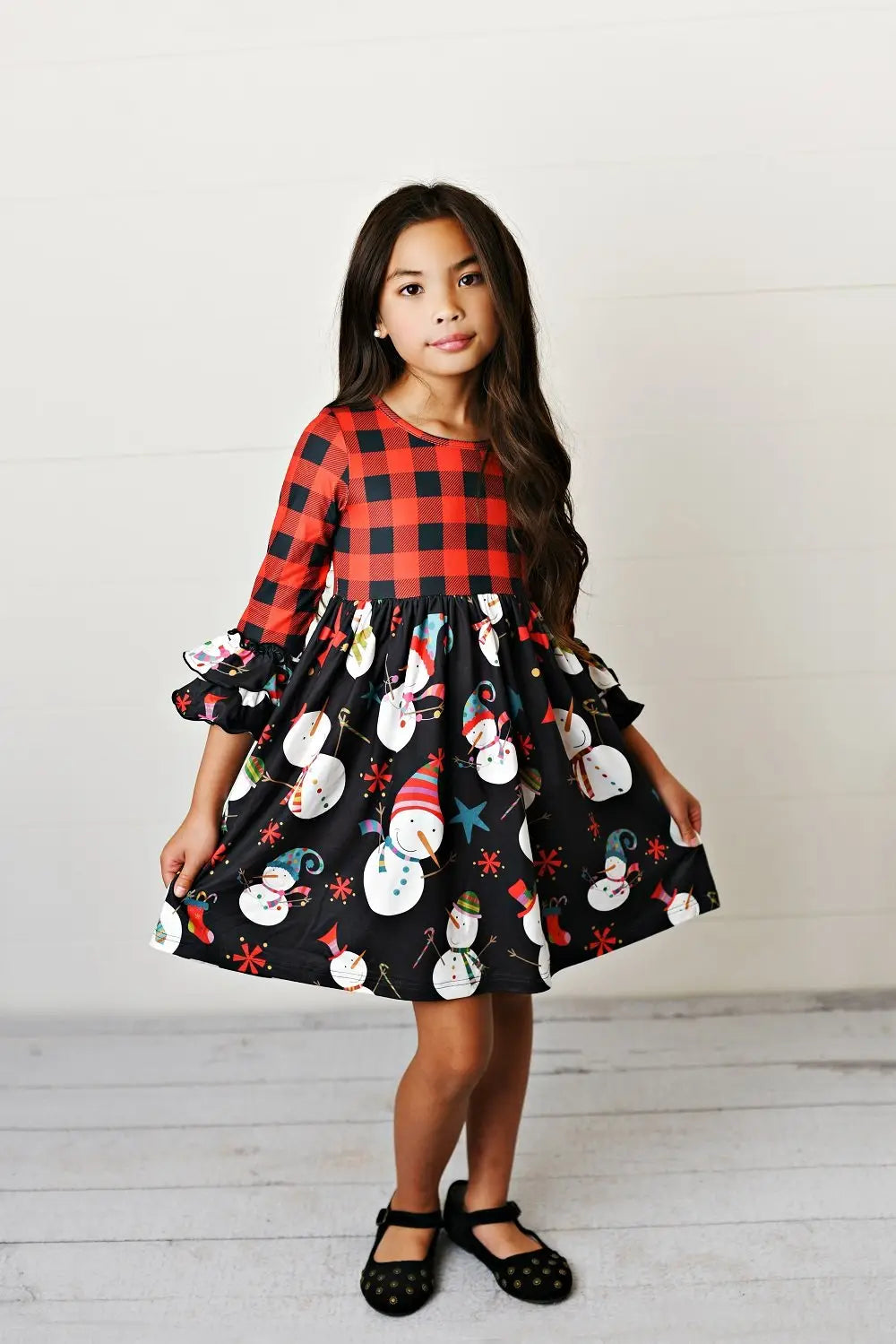 Girls Snowman Twirl Dress