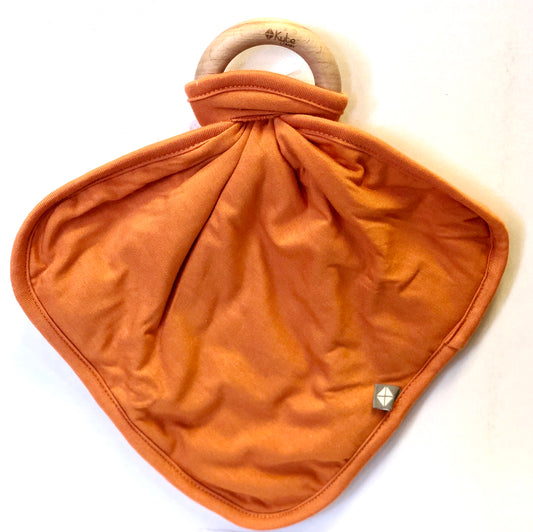 Kyte Baby Lovey with Removable Wooden Teething Ring - Squash