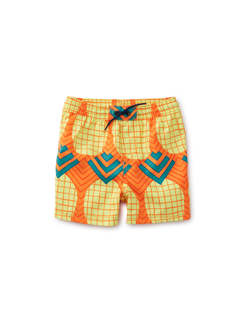Wax Pineapple in Orange Baby Swim Trunks
