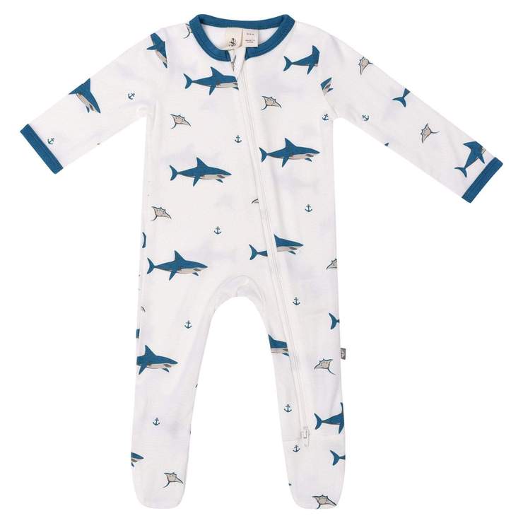 Kyte Baby Printed Zippered Footie - Deep Sea