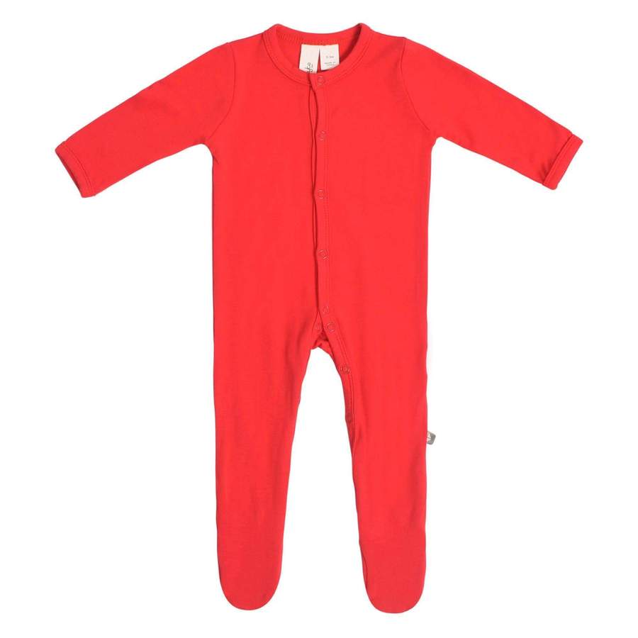 Kyte Baby Footie with Snaps - Crimson