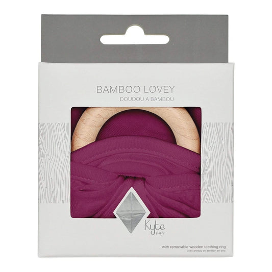 Lovey in Dahlia with Removable Wooden Teething Ring - Kyte BABY