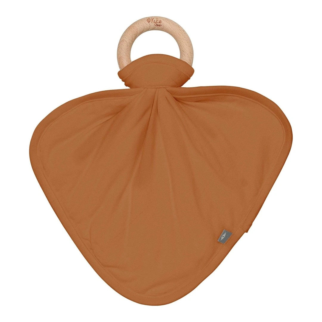 Lovey in Nutmeg with Removable Wooden Teething Ring - Kyte BABY