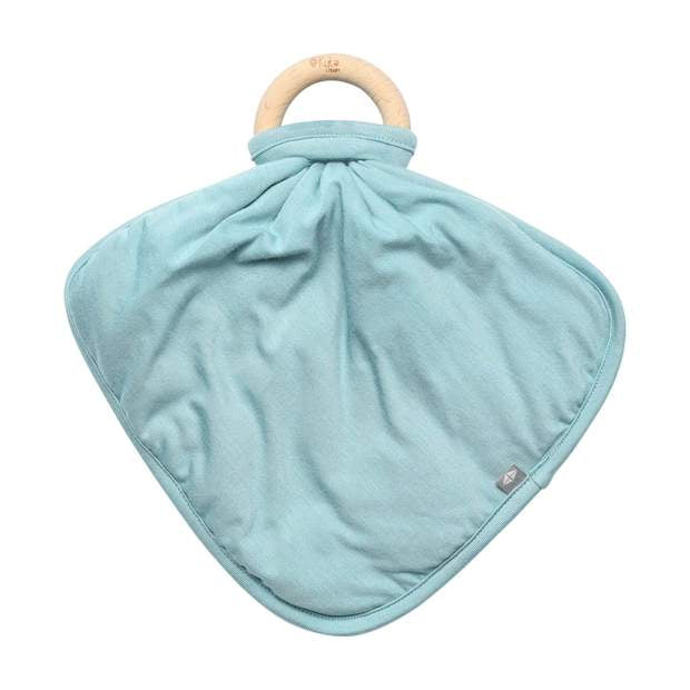 Kyte Baby Lovey with Removable Wooden Teething Ring - Seafoam