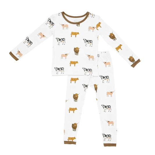 Moo Print Toddler Pajama Set