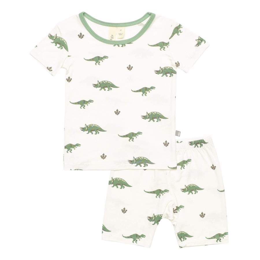 Kyte Baby Printed Short Sleeve Toddler Pajama Set - Dino
