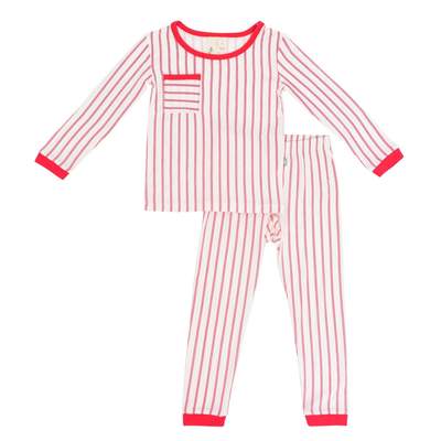 Kyte Baby Toddler Pajama Set - Crimson Stripe