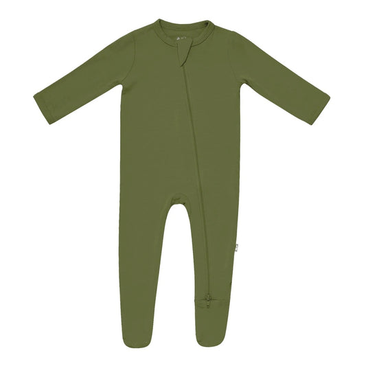 Olive Zippered Footie - Kyte BABY