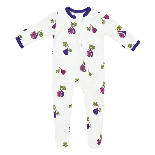 Fig Printed Zippered Footie - Kyte BABY
