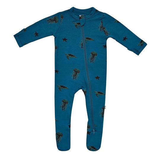 Marine Printed Zippered Footie - Kyte BABY