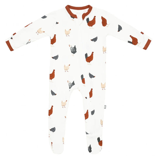 Chick Print Zippered Footie - Kyte Baby