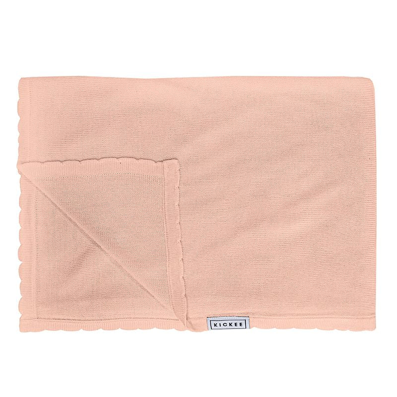 Solid Knitted Stroller Blanket - Peach Blossom