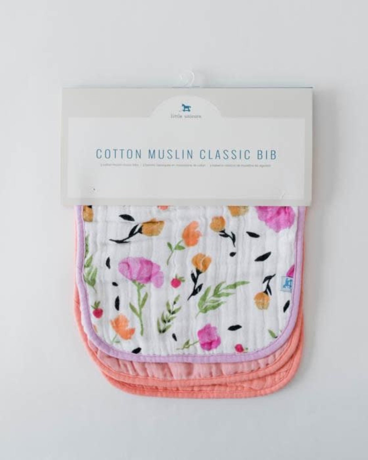 Little Unicorn Cotton Muslin Classic Adjustable Bib 3 pack - Cabana Stripe