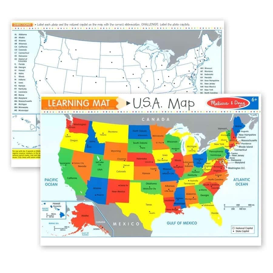 USA Map Learning Mat - Melissa & Doug