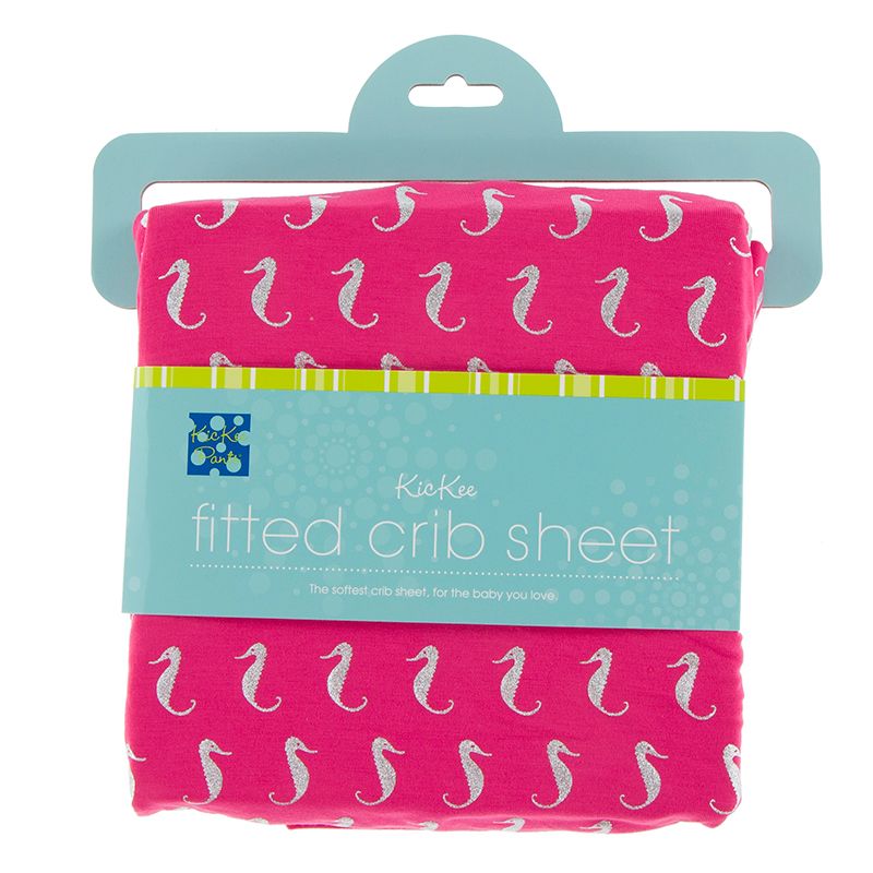 Print Fitted Crib Sheet - Prickly Pear Mini Seahorses