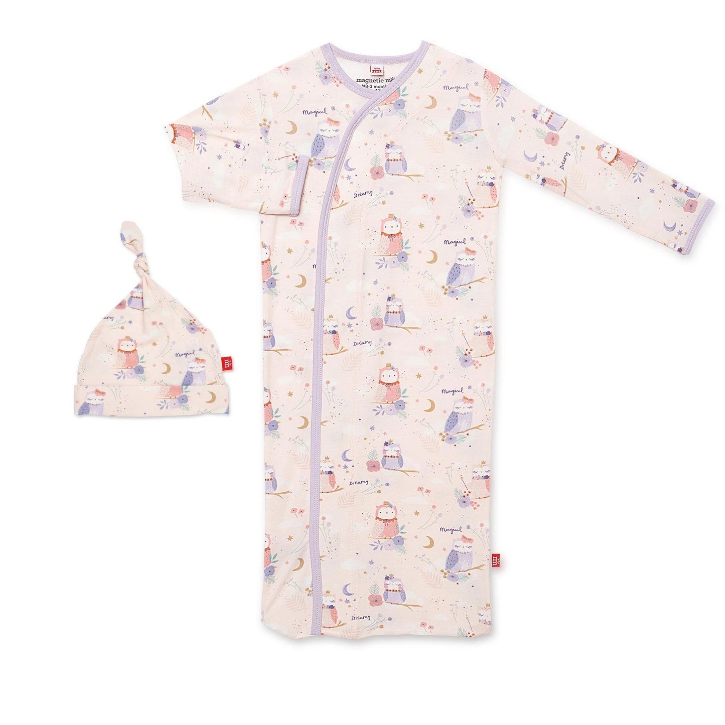 Owl Love You Forever Modal Magnetic Sack Gown & Hat Set