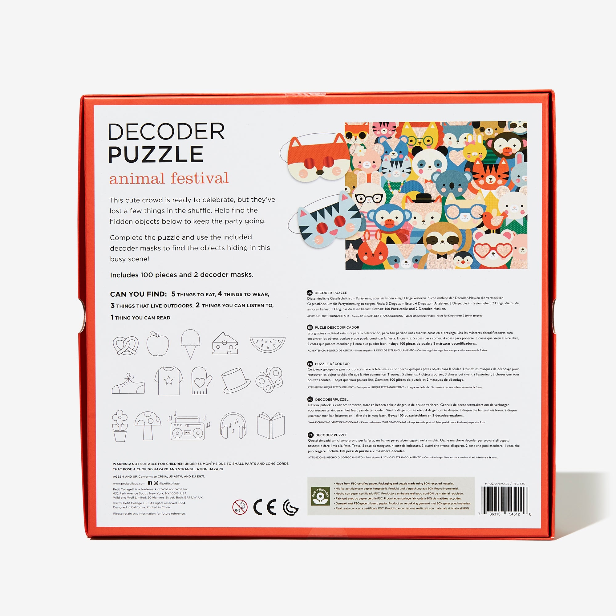 Animal Festival 100-Piece Decoder Puzzle – Wiggles & Giggles Stillwater