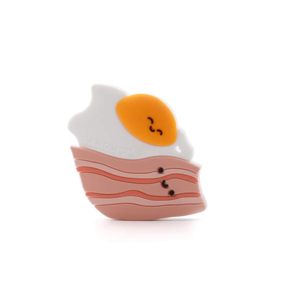 Loulou Lollipop Bacon and Egg Silicone Teether - Single